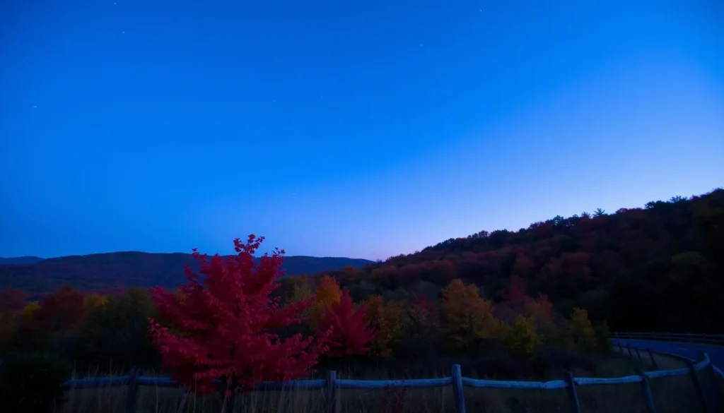 Cherry Springs State Park Pennsylvania during fall with colorful foliage and clear night sky Cherry Springs State Park Pennsylvania during fall with colorful foliage and clear night sky