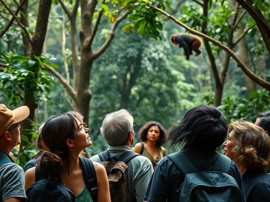 Chimpanzee tracking in Kyambura Gorge in Queen Elizabeth National Park Uganda