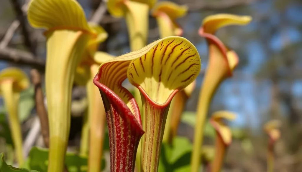 Close-up of rare pitcher plants at Tarkiln Bayou Preserve State Park Florida Close-up of rare pitcher plants at Tarkiln Bayou Preserve State Park Florida