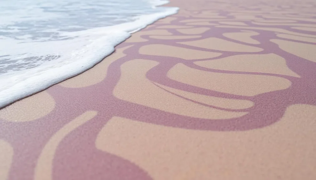 Close-up of the distinctive purple sand at Pfeiffer Beach with ocean waves in the background