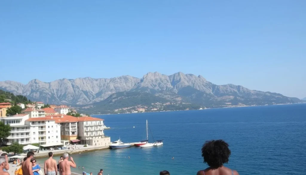 Coastal accommodations near Biokovo Nature Park with mountain views