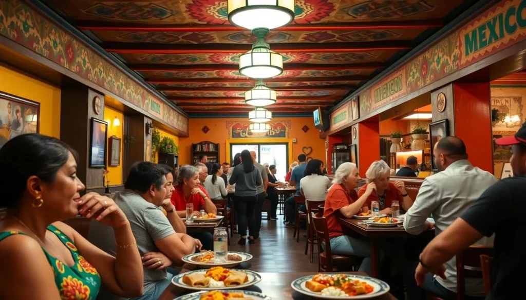 Colorful Mexican restaurant in Old Town San Diego with traditional decor and food being served Colorful Mexican restaurant in Old Town San Diego with traditional decor and food being served