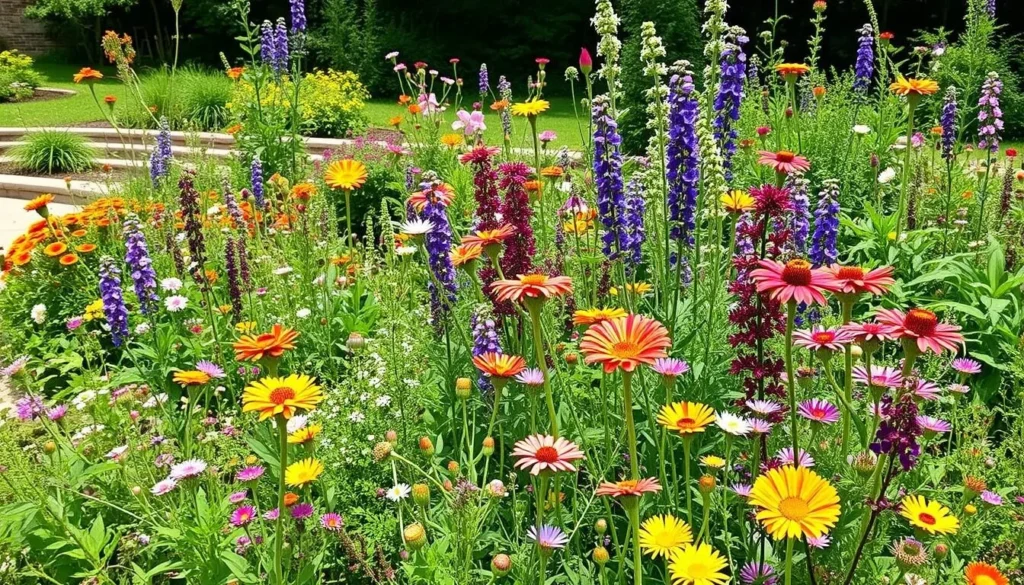 Colorful Native Plant Garden at Mont Alto State Park with educational signage Colorful Native Plant Garden at Mont Alto State Park with educational signage