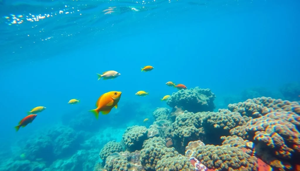 Colorful marine life visible while snorkeling near Dieppe Bay Town St. Kitts