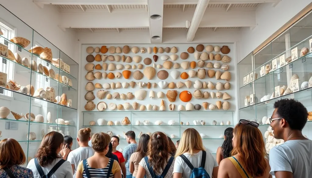 Colorful seashell collection at the Inter Oceans Museum in Corossol