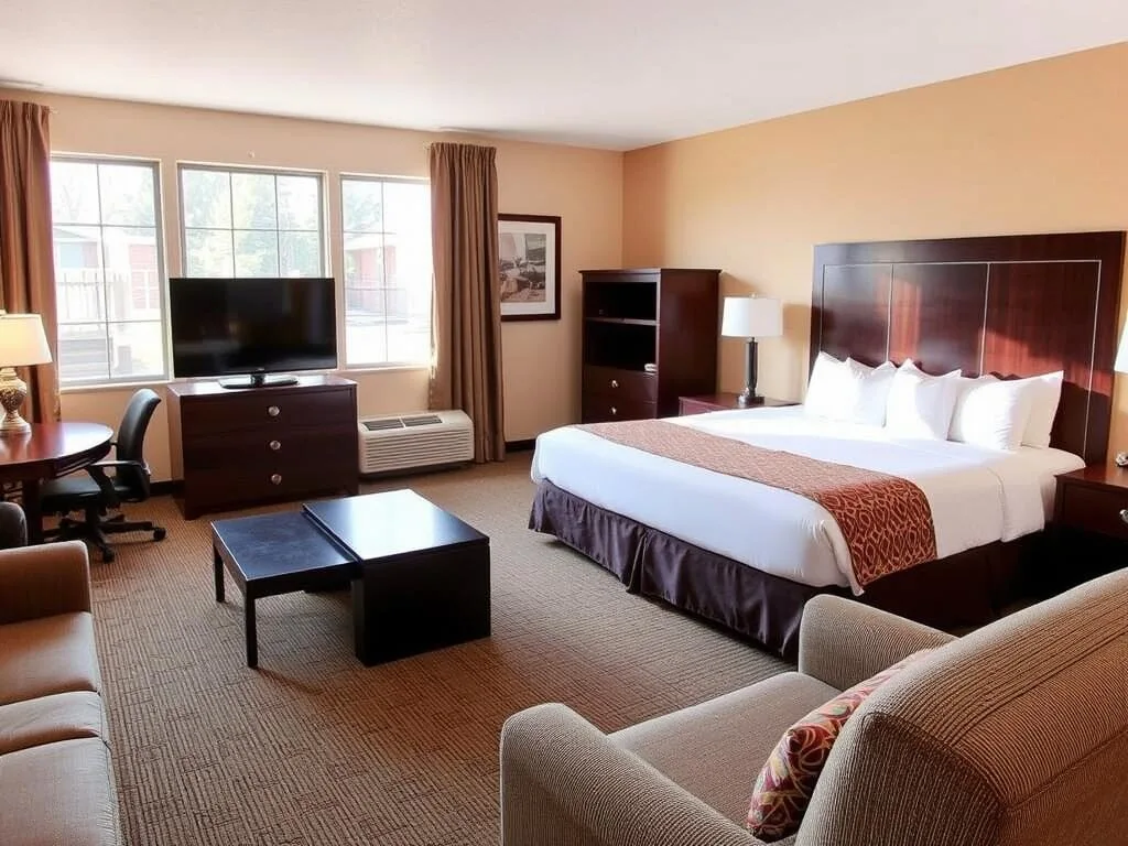 Comfortable hotel accommodation in Dixon near Franklin Creek State Park