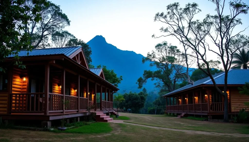 Comfortable lodge accommodation near Mount Elgon National Park with mountain views