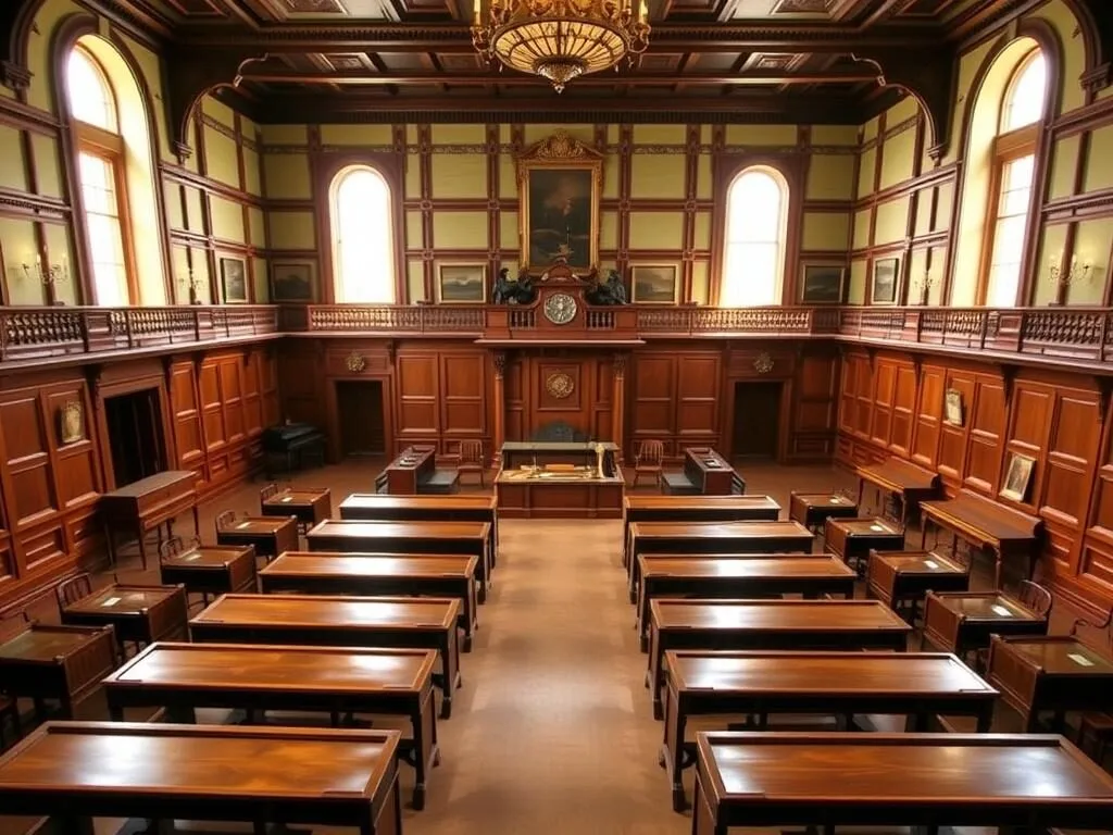 Congress Hall interior with historic chamber where early Congress met Congress Hall interior with historic chamber where early Congress met