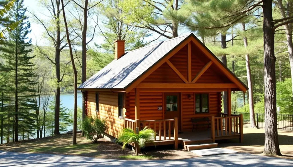 Cozy cabin accommodation near Beltzville State Park surrounded by trees with a lake view Cozy cabin accommodation near Beltzville State Park surrounded by trees with a lake view