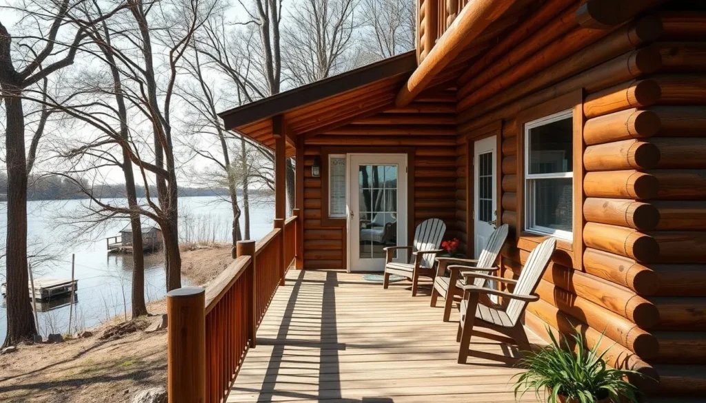 Cozy cabin accommodation near Goose Island with river view Cozy cabin accommodation near Goose Island with river view