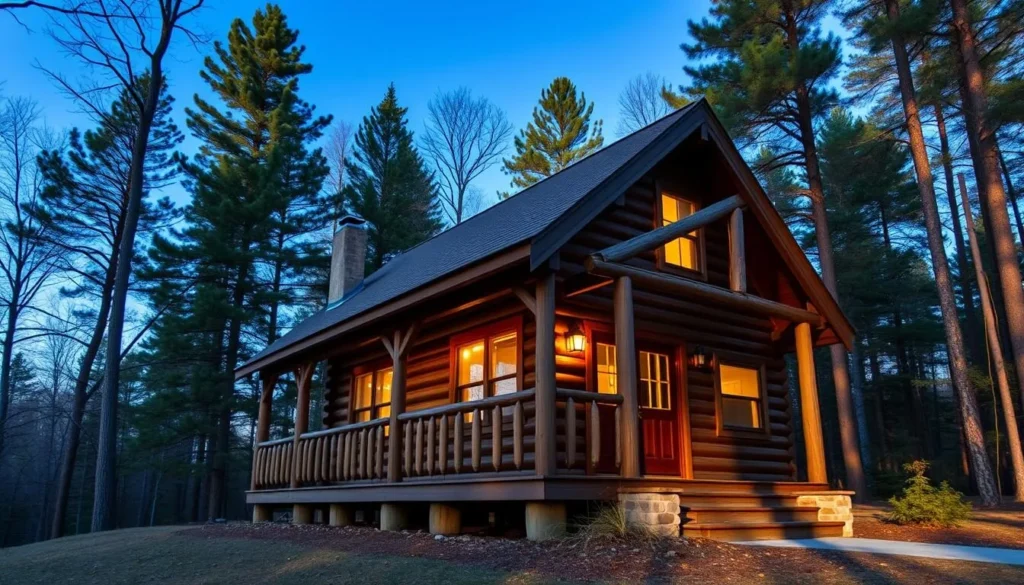Cozy cabin accommodation near Little Grand Canyon Illinois surrounded by forest Cozy cabin accommodation near Little Grand Canyon Illinois surrounded by forest