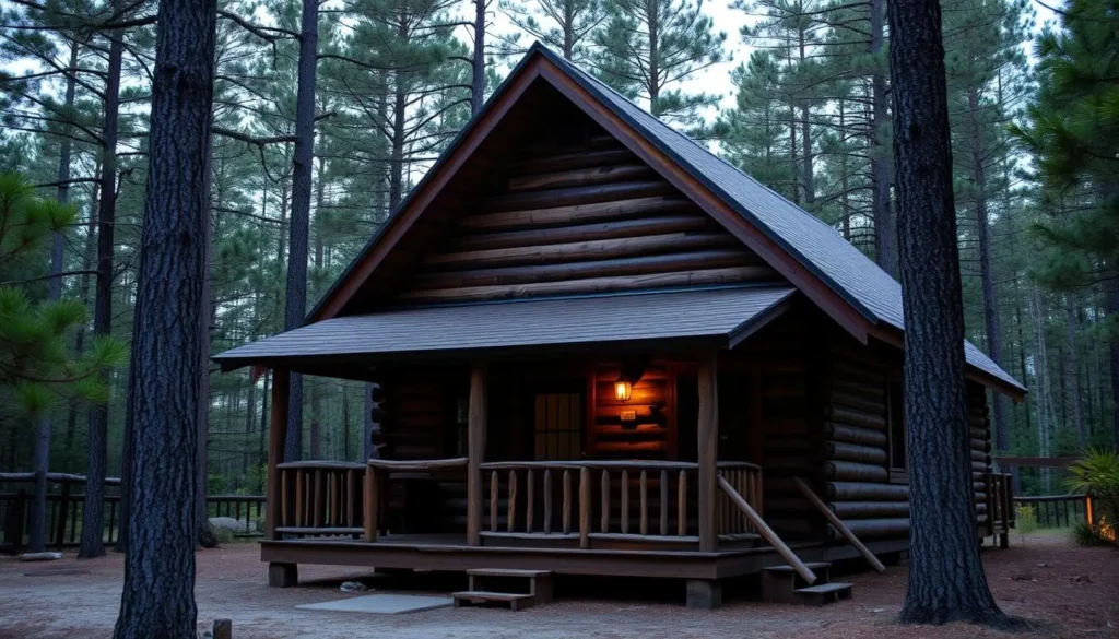 Cozy cabin accommodation near Troy Spring State Park surrounded by pine trees Cozy cabin accommodation near Troy Spring State Park surrounded by pine trees