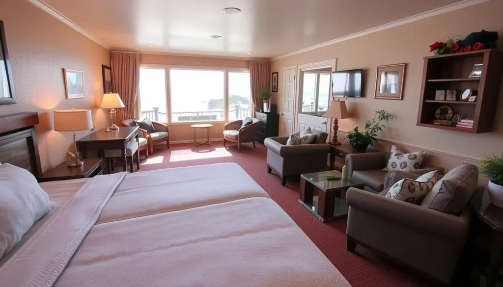 Cozy coastal accommodation with ocean view near Glass Beach Fort Bragg California