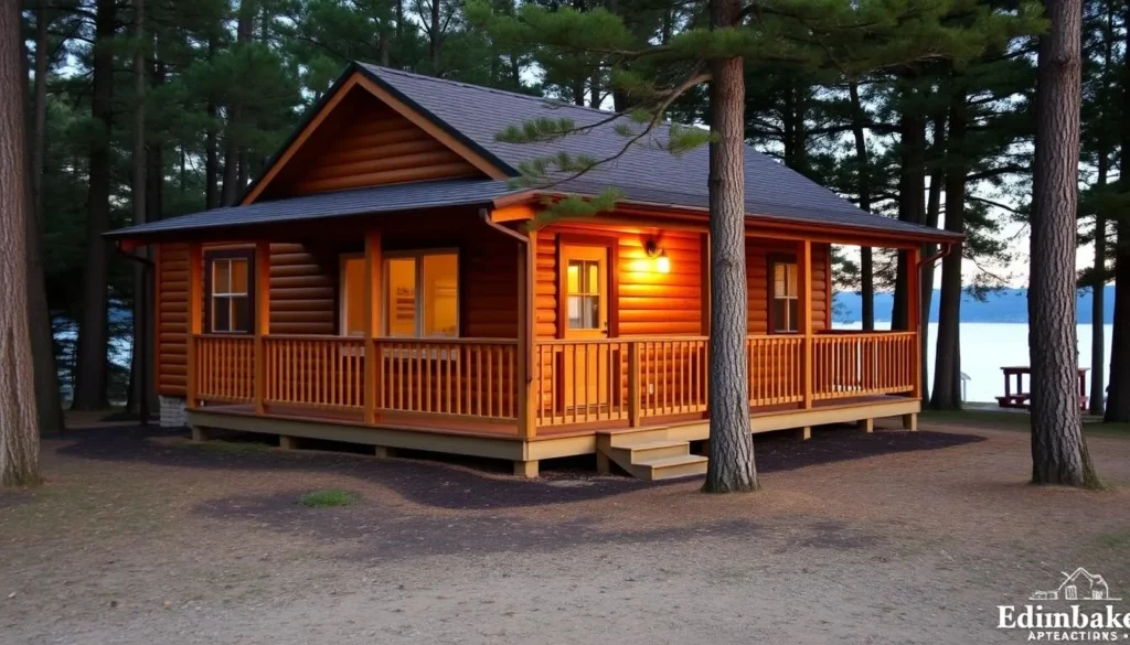 Cozy lakeside cabin accommodations at Edinboro Lake Resort with lake view Cozy lakeside cabin accommodations at Edinboro Lake Resort with lake view