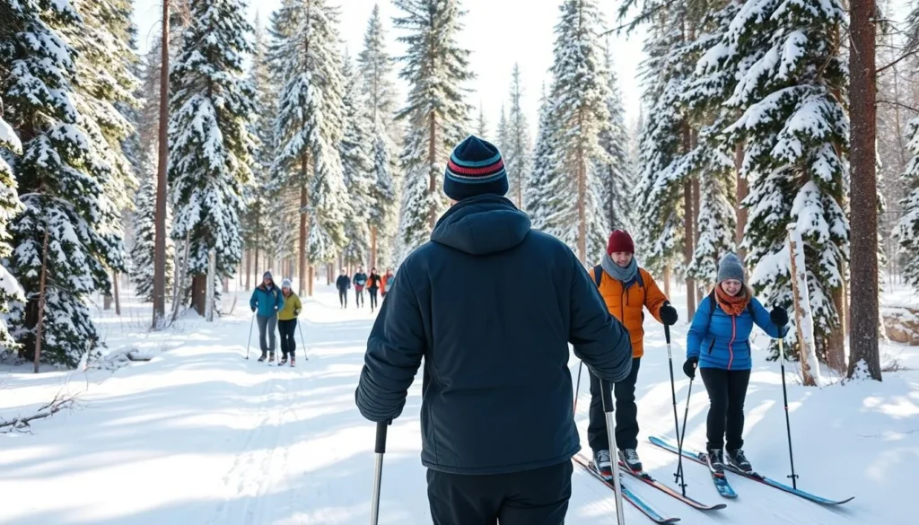 Cross-country skiing on Negro Mountain's winter trails