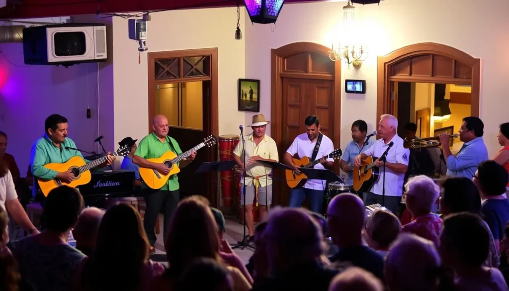 Cuban musicians performing traditional music at a cultural venue in Varadero