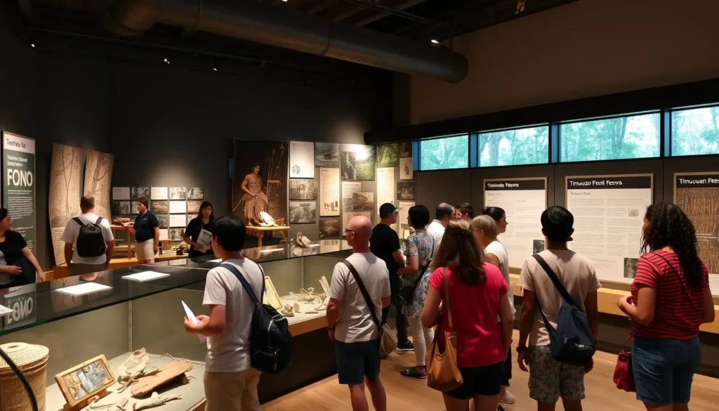 Cultural exhibit at Timucuan Preserve Visitor Center showing Timucuan history