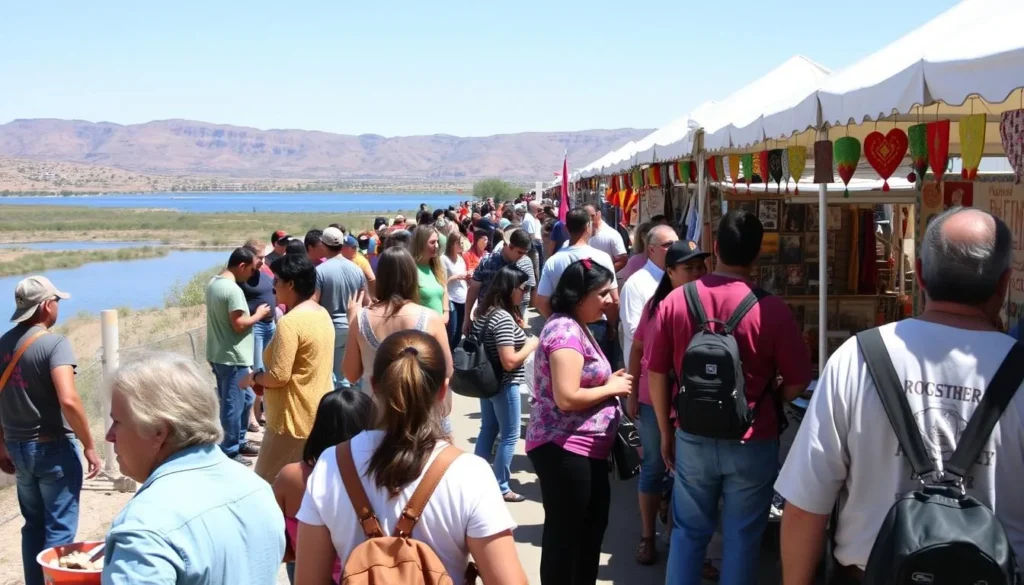 Cultural festival celebration near Elephant Butte Lake with local artisans and performances Cultural festival celebration near Elephant Butte Lake with local artisans and performances