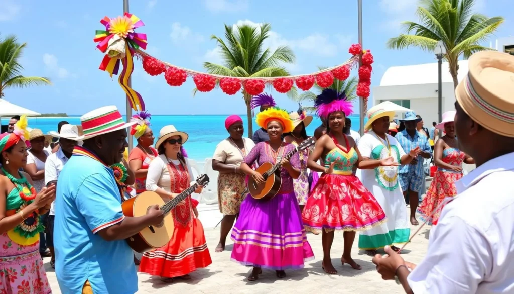 Cultural festival in Grand Cayman with traditional music and dance performances