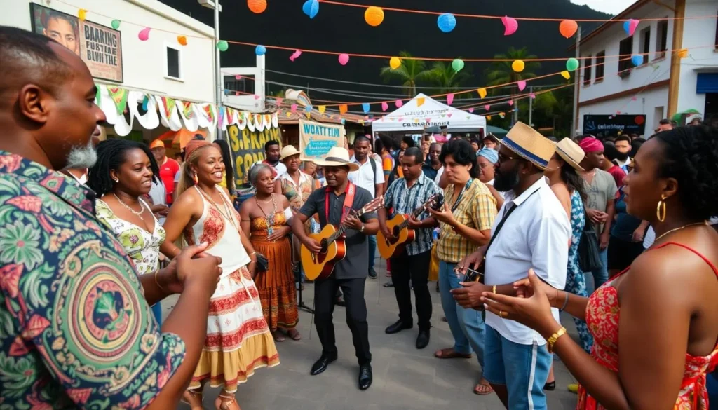 Cultural festival with local music and dance performances in St. Martin Cultural festival with local music and dance performances in St. Martin