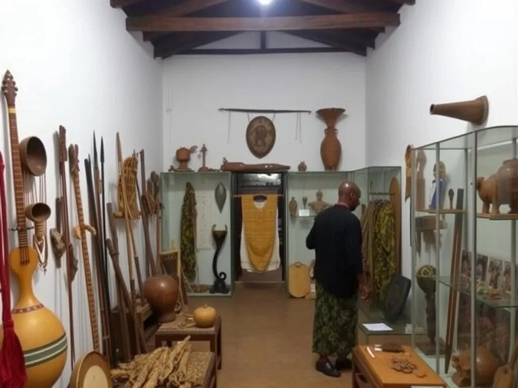 Cultural museum at Ikamiro Royal Palace with traditional artifacts, Kasese Uganda Cultural museum at Ikamiro Royal Palace with traditional artifacts, Kasese Uganda