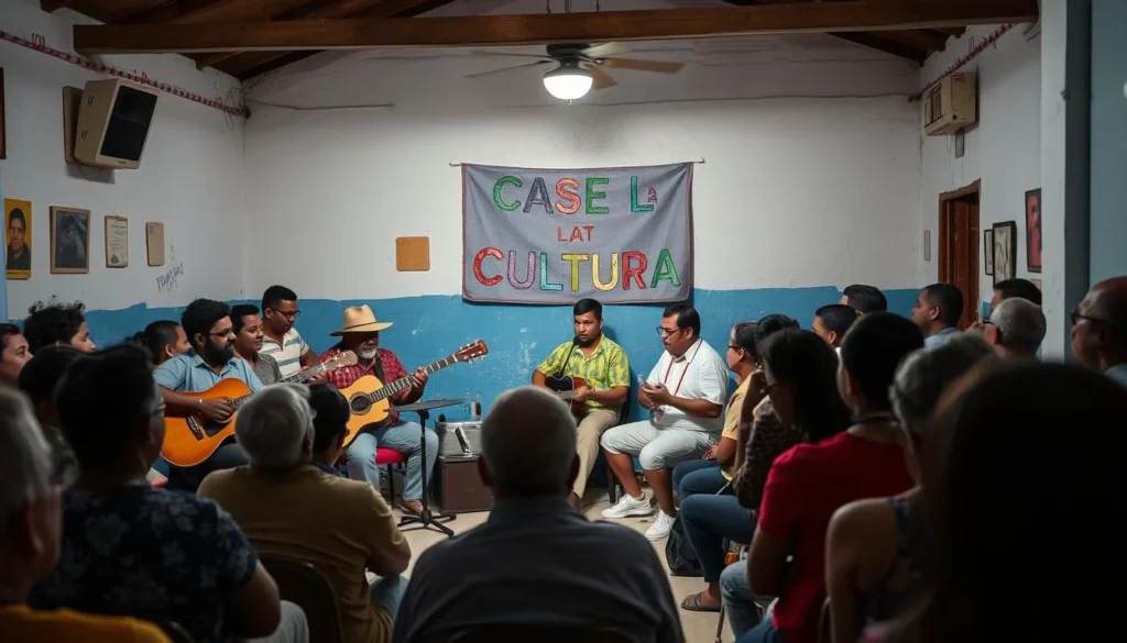Cultural performance at Casa de la Cultura in San Antonio de los Banos with local musicians Cultural performance at Casa de la Cultura in San Antonio de los Banos with local musicians