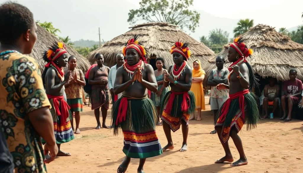 Cultural performance by local Batwa community near Semuliki National Park