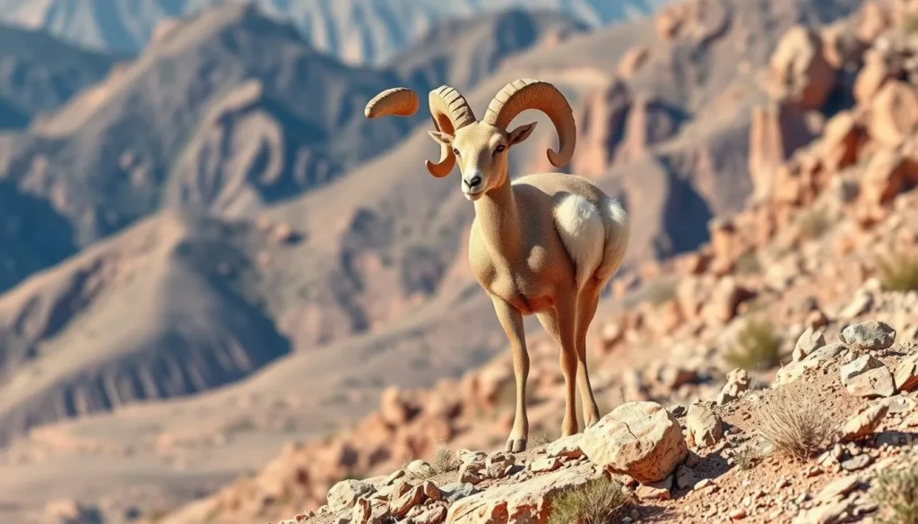 Desert bighorn sheep on rocky slope in Kofa National Wildlife Refuge Desert bighorn sheep on rocky slope in Kofa National Wildlife Refuge
