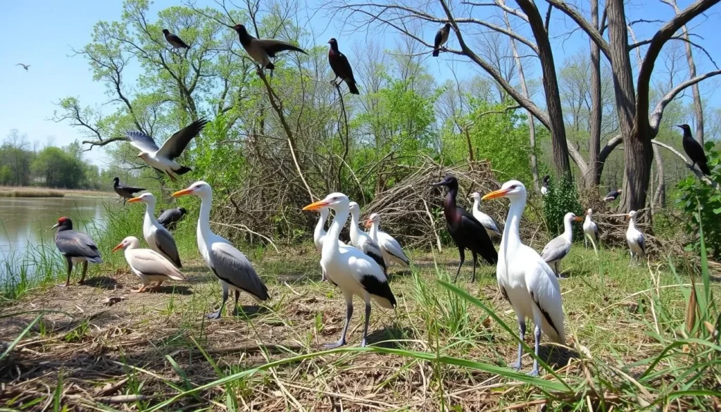 Diverse bird species at Jim Edgar Panther Creek State Fish and Wildlife Area Diverse bird species at Jim Edgar Panther Creek State Fish and Wildlife Area