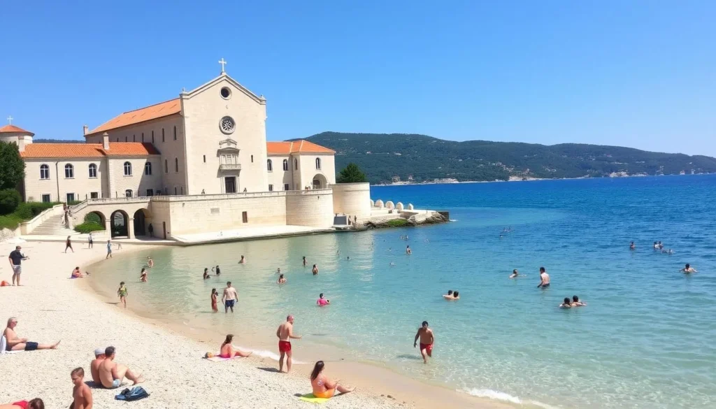 Dominican Monastery near Bol with adjacent Martinica Beach