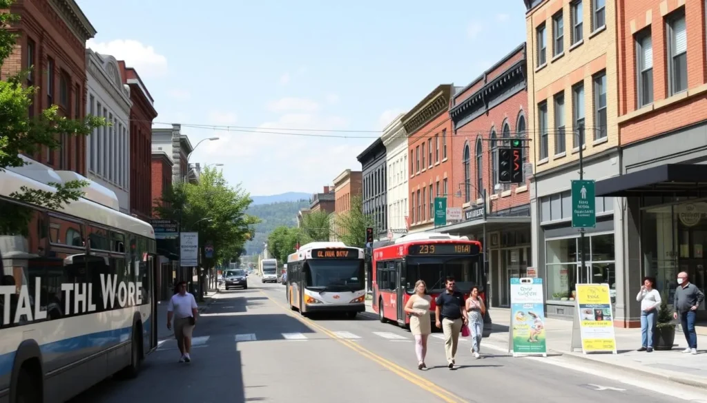 Downtown Altoona street view with local transportation Downtown Altoona street view with local transportation