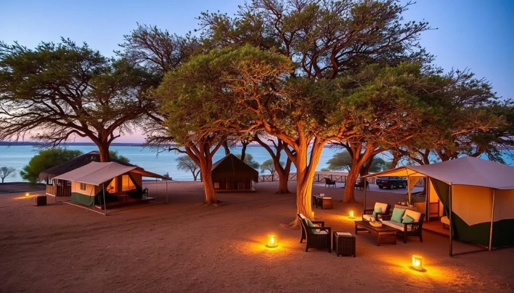 Eco-friendly safari camp on the shores of Lake Turkana with traditional-style accommodations