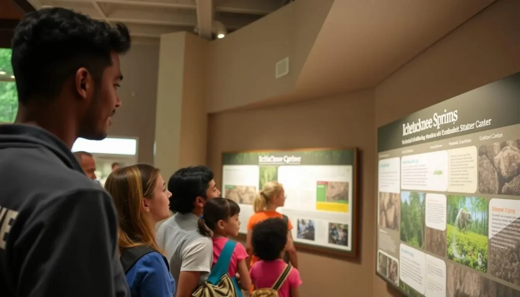 Educational display at Ichetucknee Springs State Park Florida visitor center showing the park's history