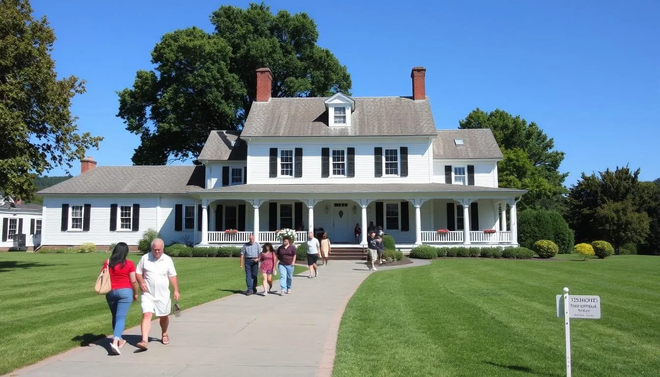 Eisenhower National Historic Site main house and grounds on a sunny day
