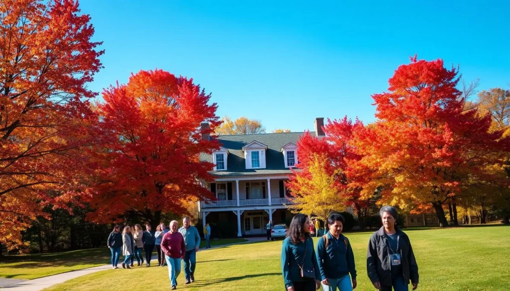 Eisenhower farm in autumn with colorful foliage