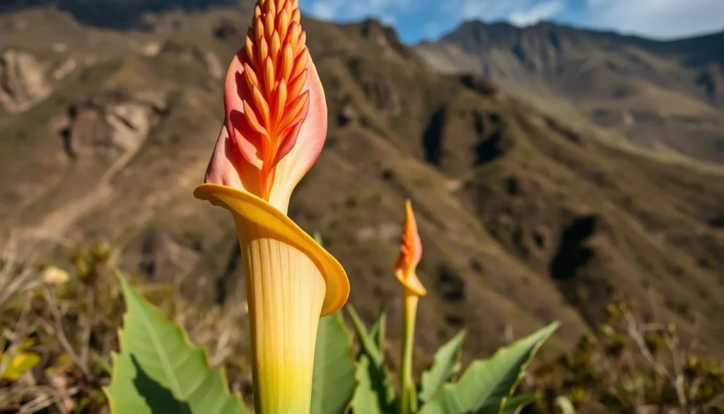 Endemic plant species on Mount Guna Ethiopia including giant lobelia