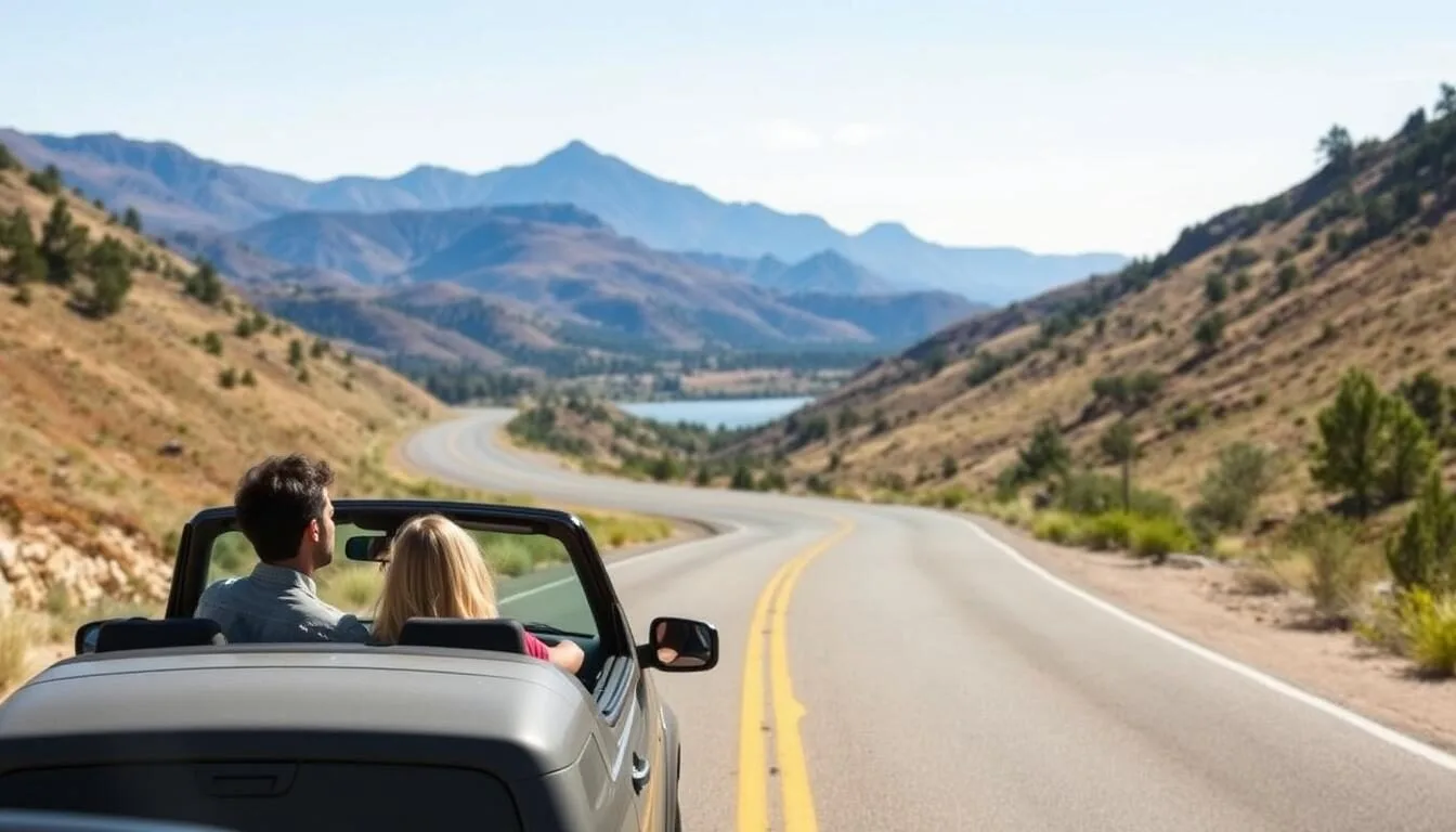 Entrance-road-to-Millerton-Lake-State-Recreation-Area-California-with-scenic-mountain-backdrop Entrance road to Millerton Lake State Recreation Area California with scenic mountain backdrop