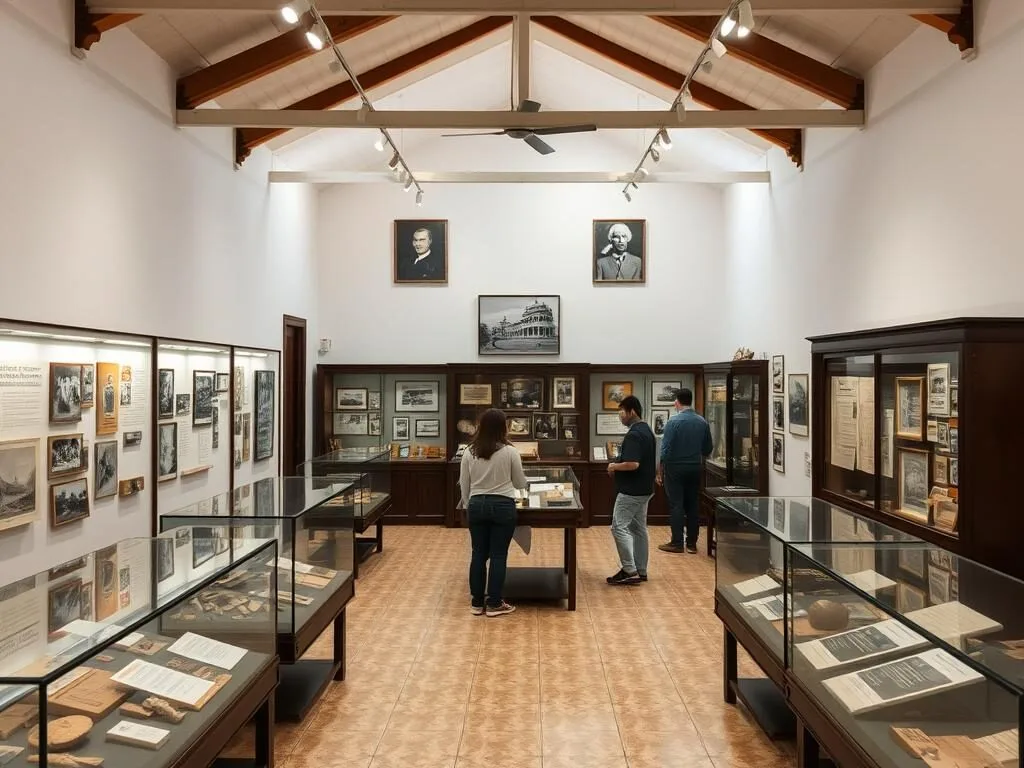 Exhibits at the Municipal Museum of San Antonio de los Banos showing local history Exhibits at the Municipal Museum of San Antonio de los Banos showing local history