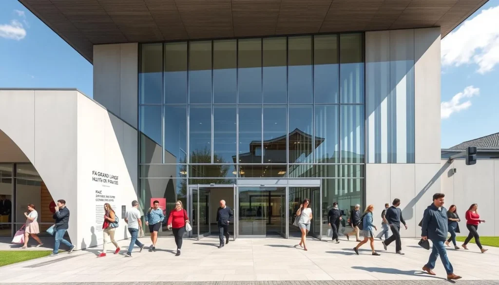 Exterior of FRAC Grand Large contemporary art center in Dunkirk