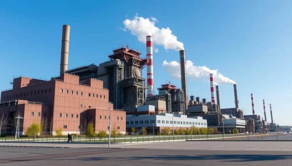 Exterior view of the Magnitogorsk Iron and Steel Works complex