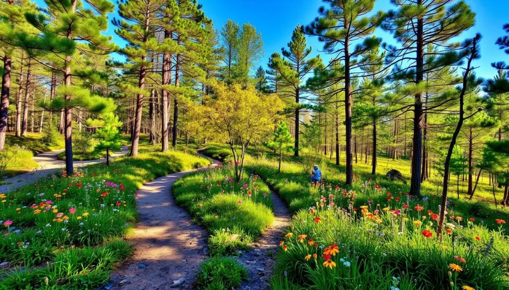 Falling Waters State Park Florida in spring with wildflowers blooming Falling Waters State Park Florida in spring with wildflowers blooming