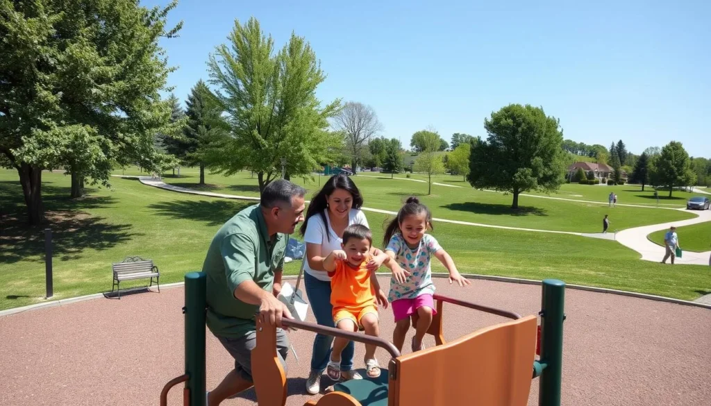 Family enjoying Thomas B. George Jr. Park in Lower Paxton Township Family enjoying Thomas B. George Jr. Park in Lower Paxton Township