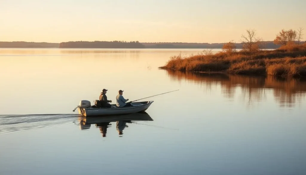 Fishing at Heidecke Lake near Goose Lake Prairie Nature Preserve Illinois Fishing at Heidecke Lake near Goose Lake Prairie Nature Preserve Illinois