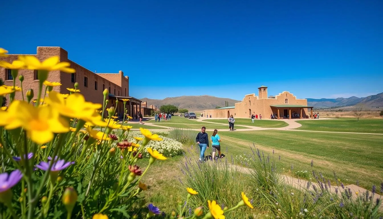 Fort-Tejon-State-Historic-Park-in-spring-with-blooming-wildflowers-and-historic-buildings Fort Tejon State Historic Park in spring with blooming wildflowers and historic buildings