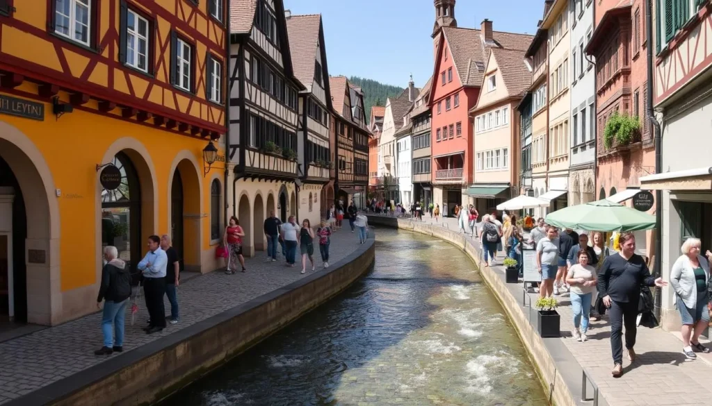Freiburg's charming old town with its distinctive water channels
