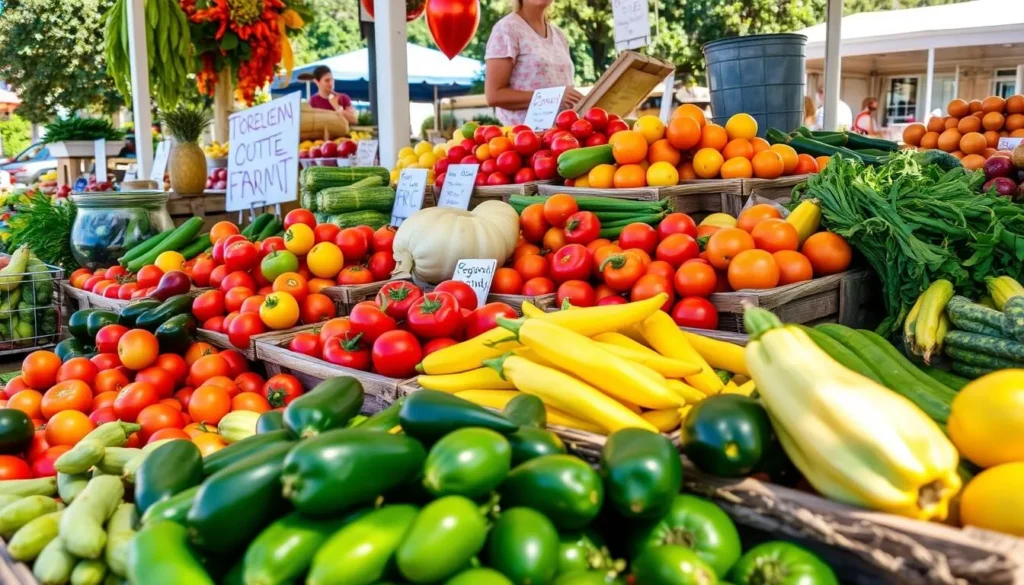 Fresh produce at Martial Cottle Park Farm Stand in California Fresh produce at Martial Cottle Park Farm Stand in California