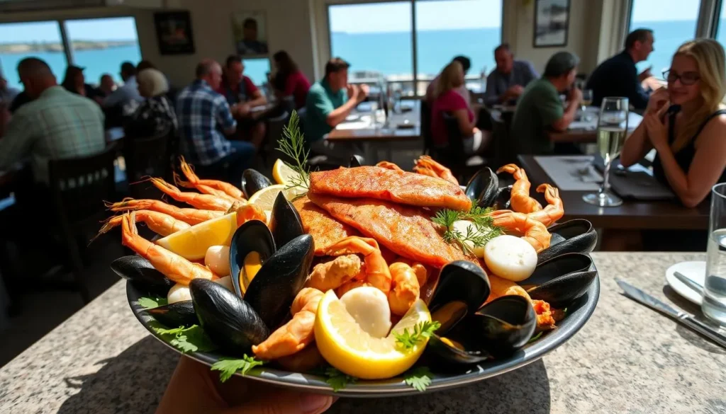 Fresh seafood platter at a Coromandel Peninsula restaurant