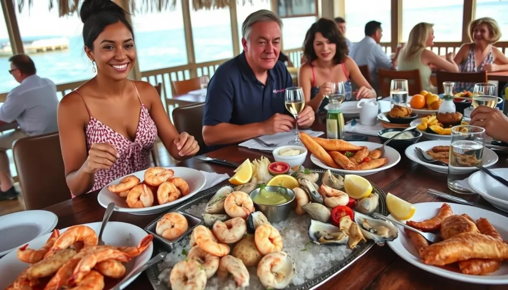Fresh seafood platter at a waterfront restaurant near Perdido Key State Park Fresh seafood platter at a waterfront restaurant near Perdido Key State Park