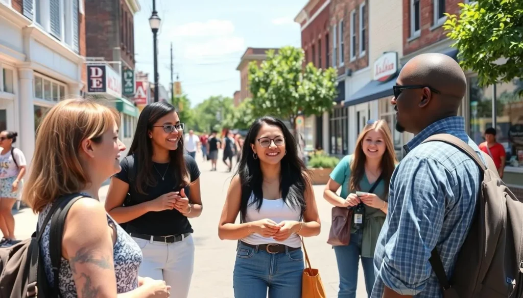 Friendly local interaction in Middletown Township Pennsylvania downtown area Friendly local interaction in Middletown Township Pennsylvania downtown area