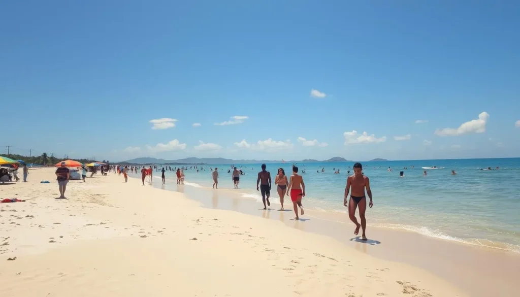 Gelée Beach in Les Cayes with golden sand and calm waters